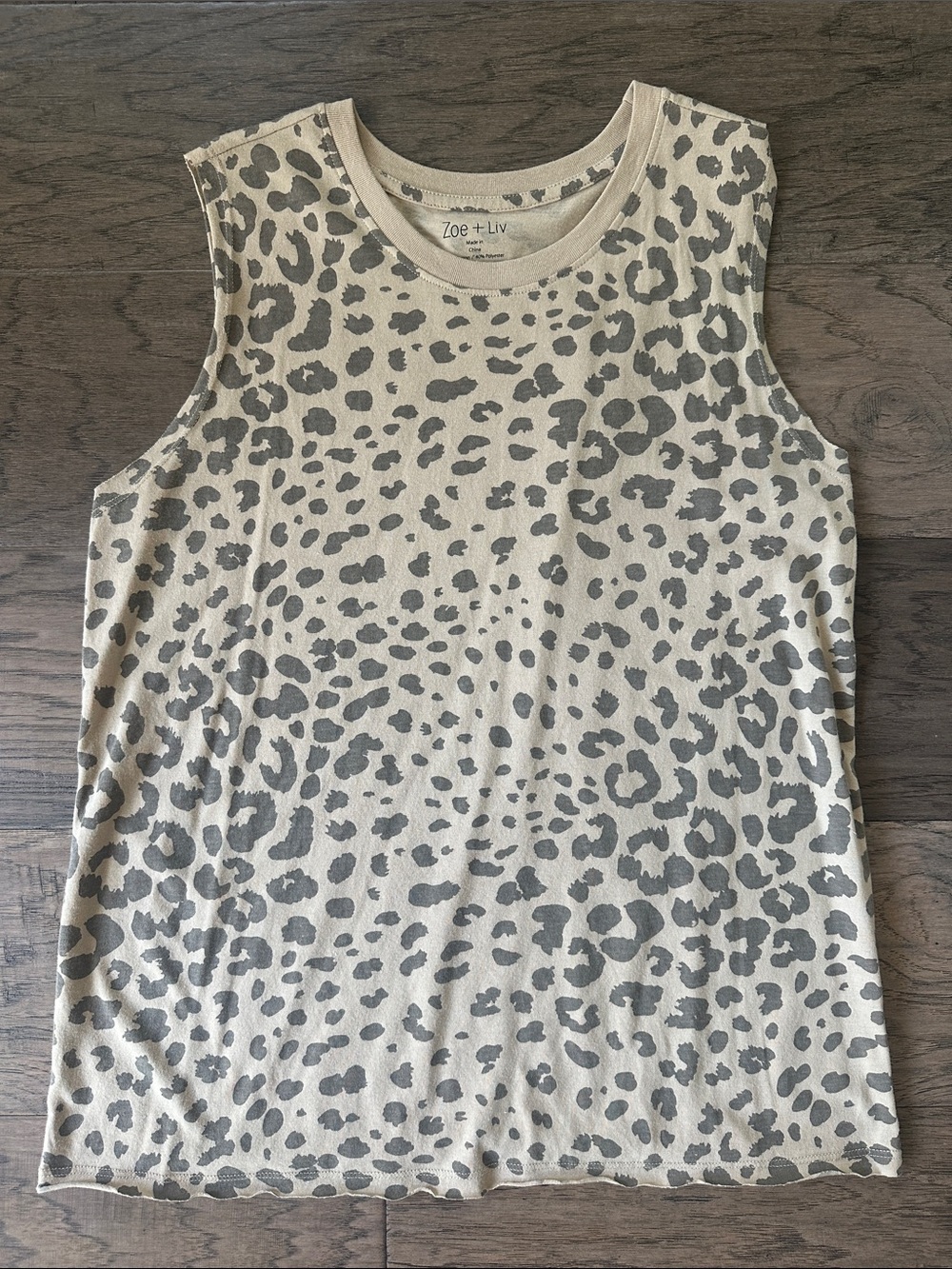 Zoe + Liv Beige Leopard tank